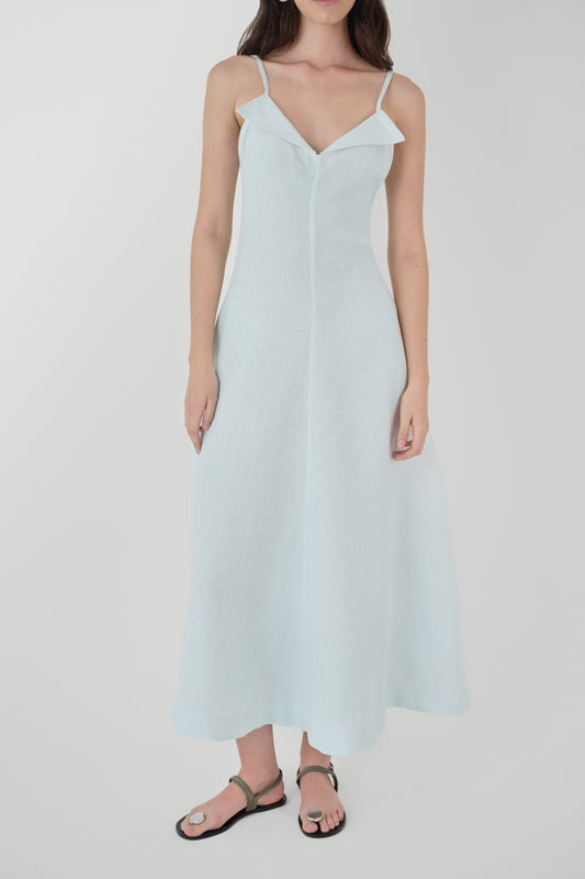 Amura Linen Midi Dress Azul