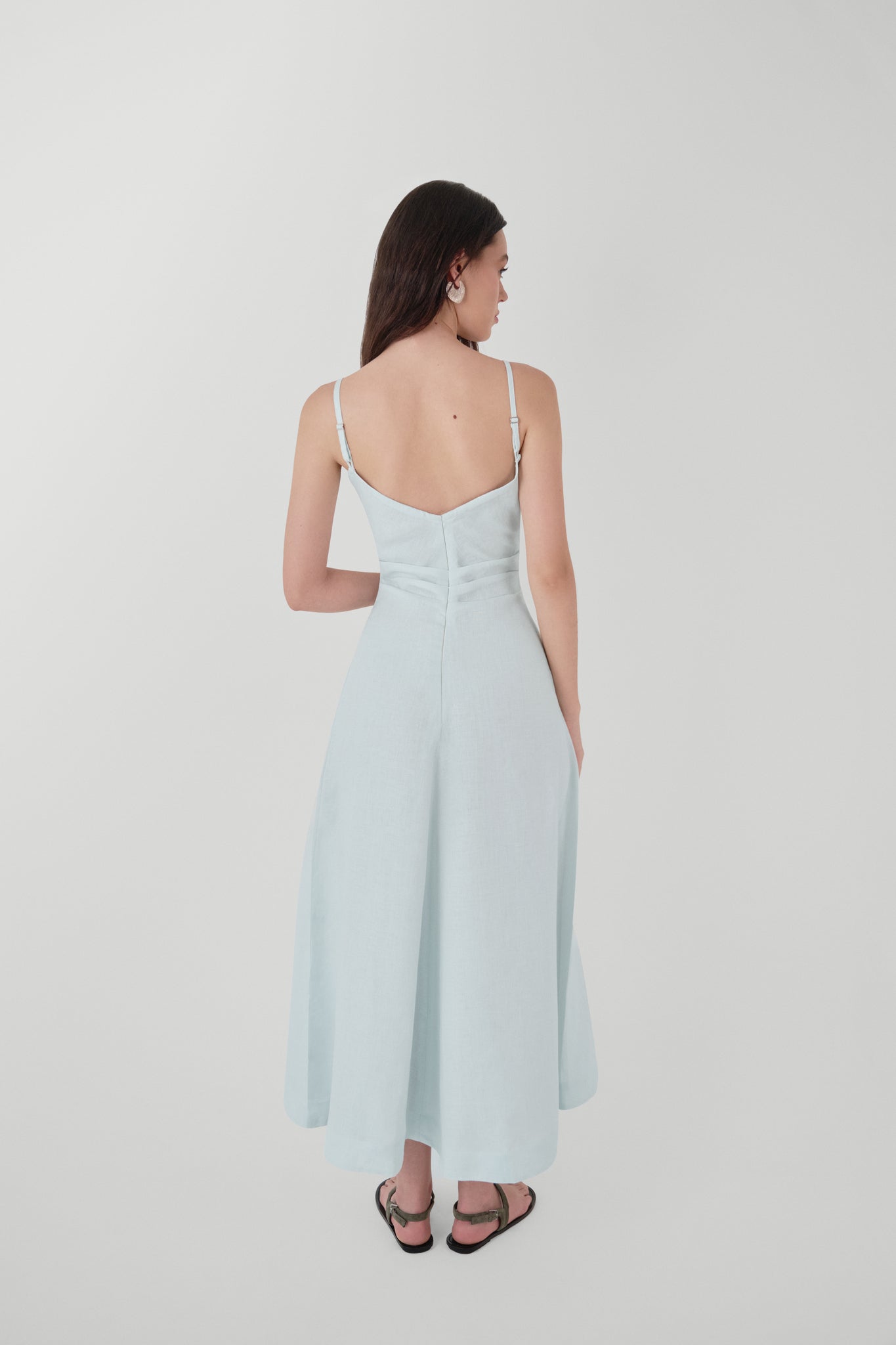 Amura Linen Midi Dress Azul