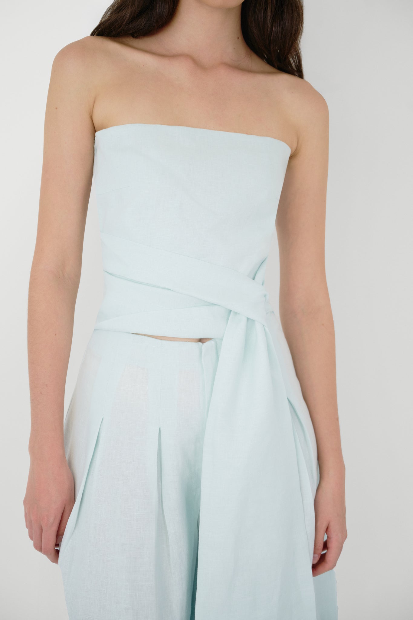 Irene Linen Top Azul