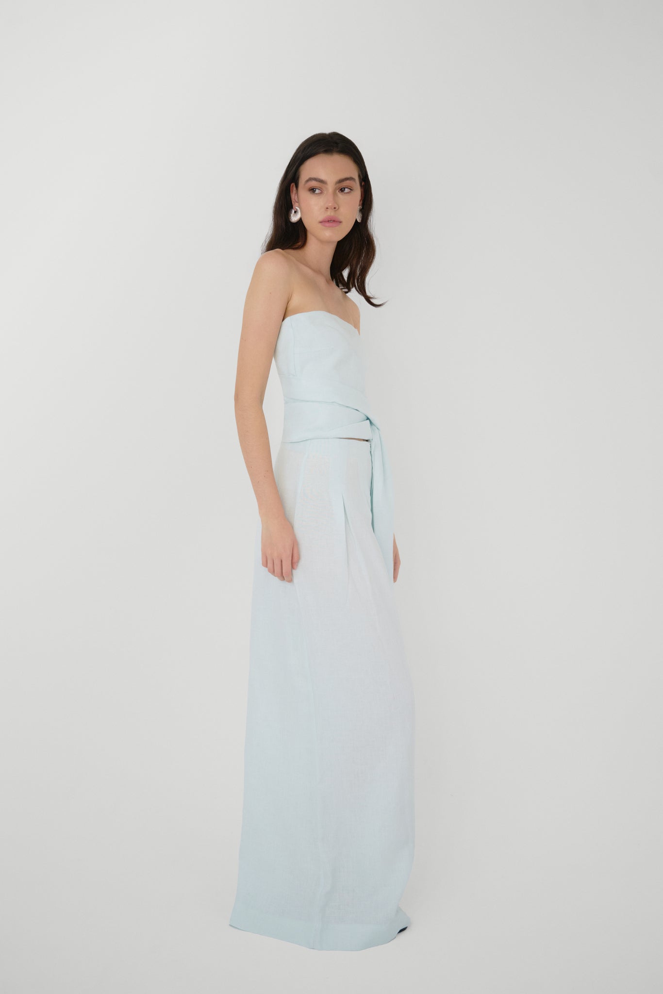 Irene Linen Top Azul