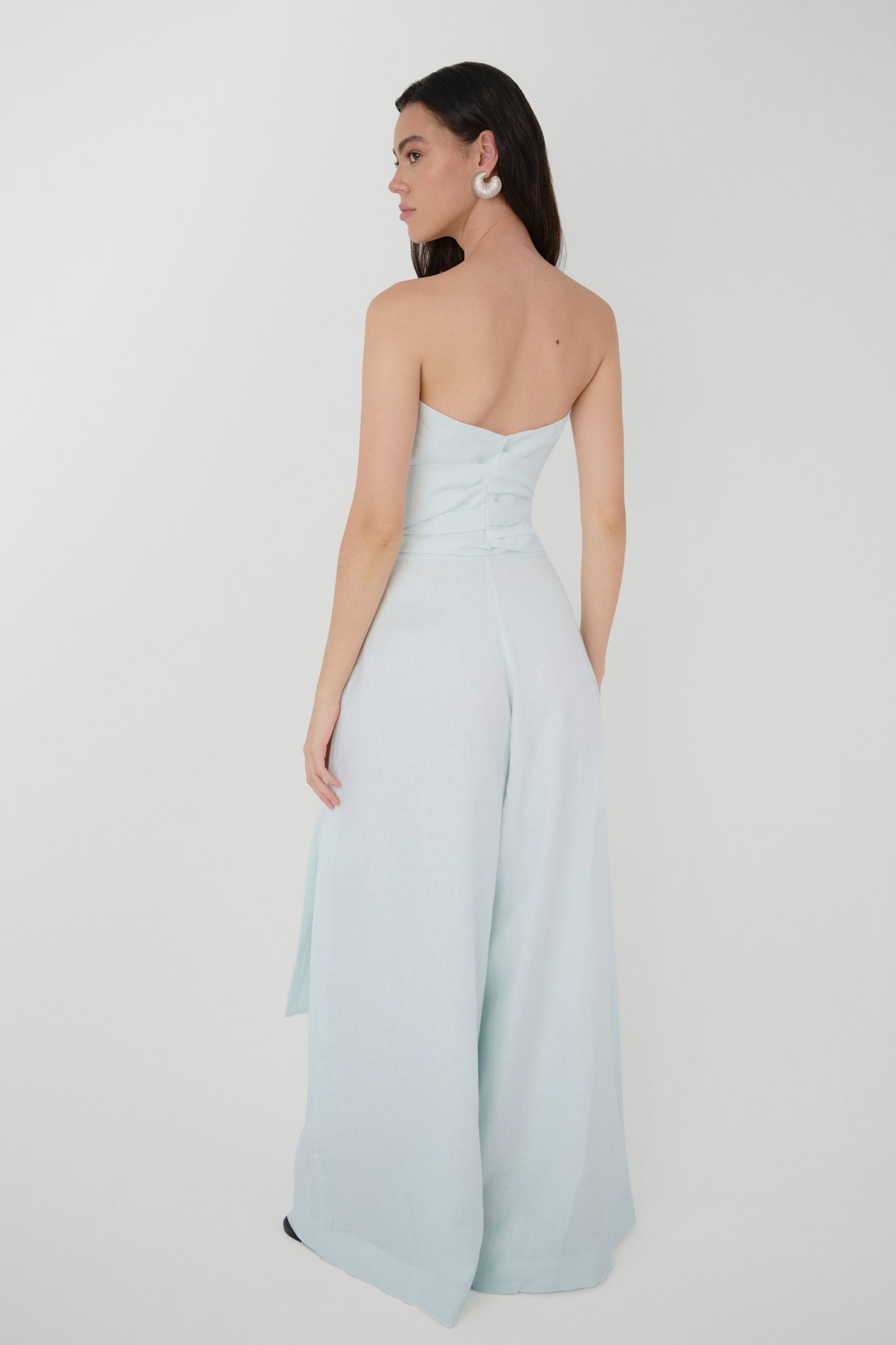 Irene Linen Top Azul