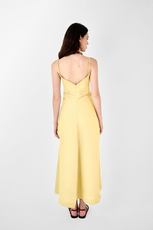 Amura Linen Midi Dress Amarillo