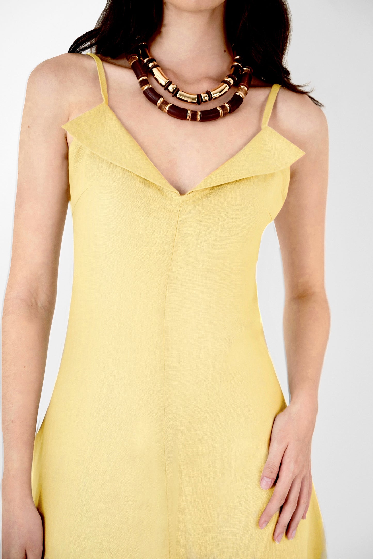 Amura Linen Midi Dress Amarillo