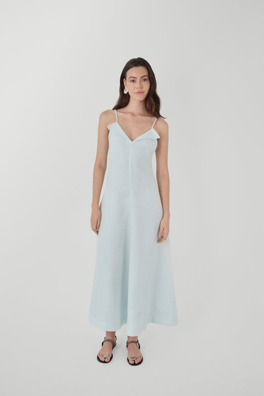 Amura Linen Midi Dress Azul