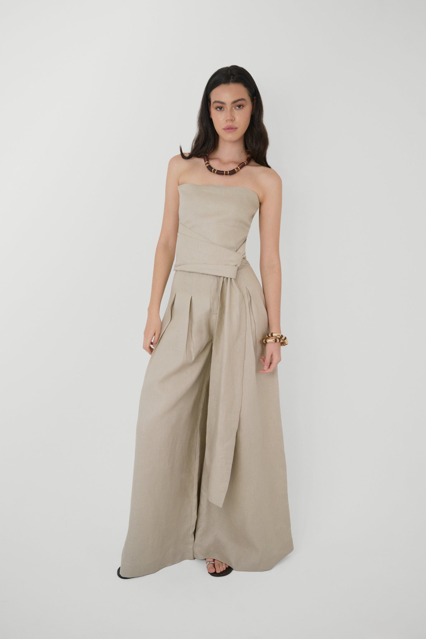Irene Linen Pant Kaki