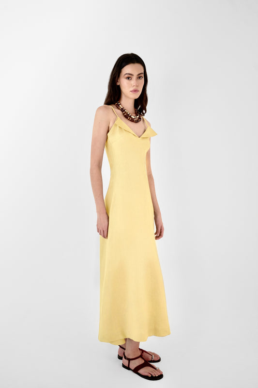 Amura Linen Midi Dress Amarillo
