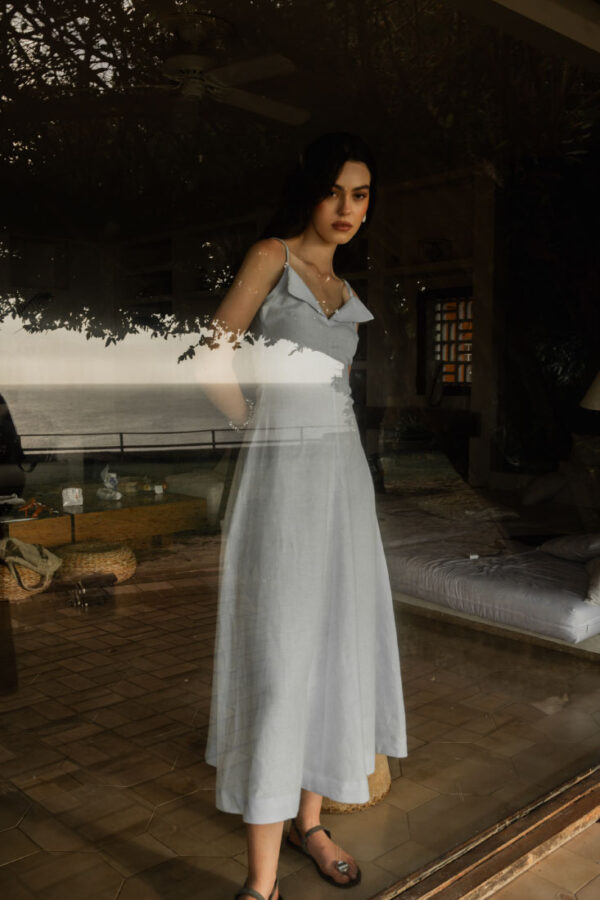 Amura Linen Midi Dress – Blue