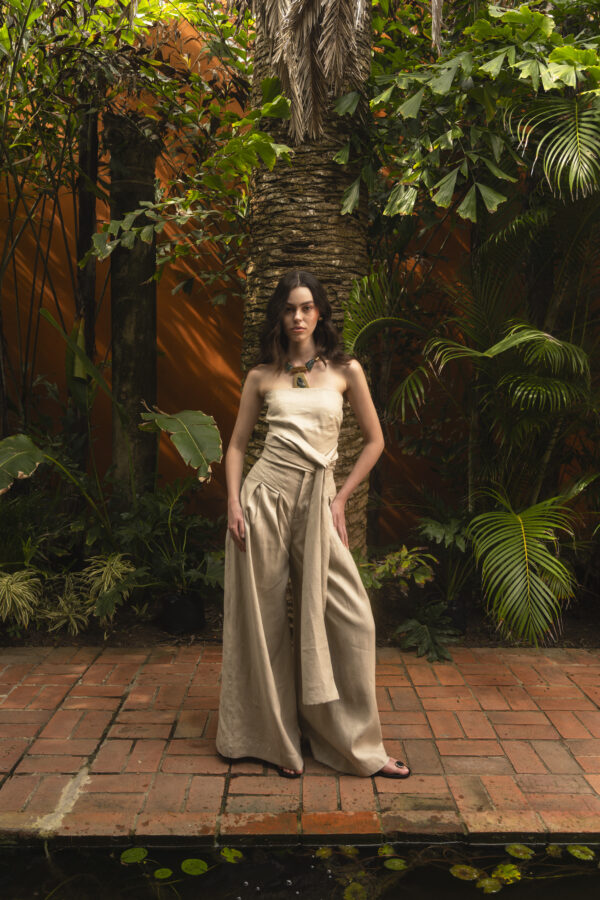 Irene Linen Pant – Kaki
